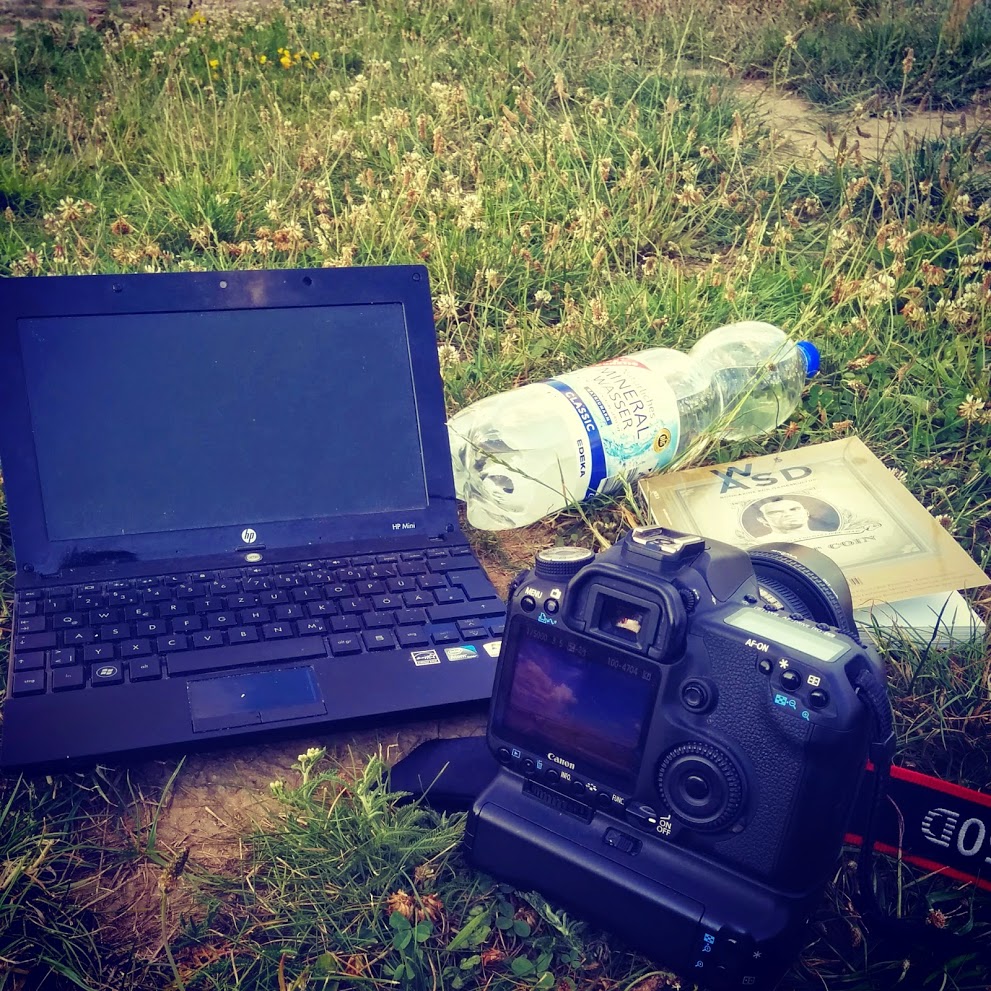 Work setup on Tempelhofer Feld